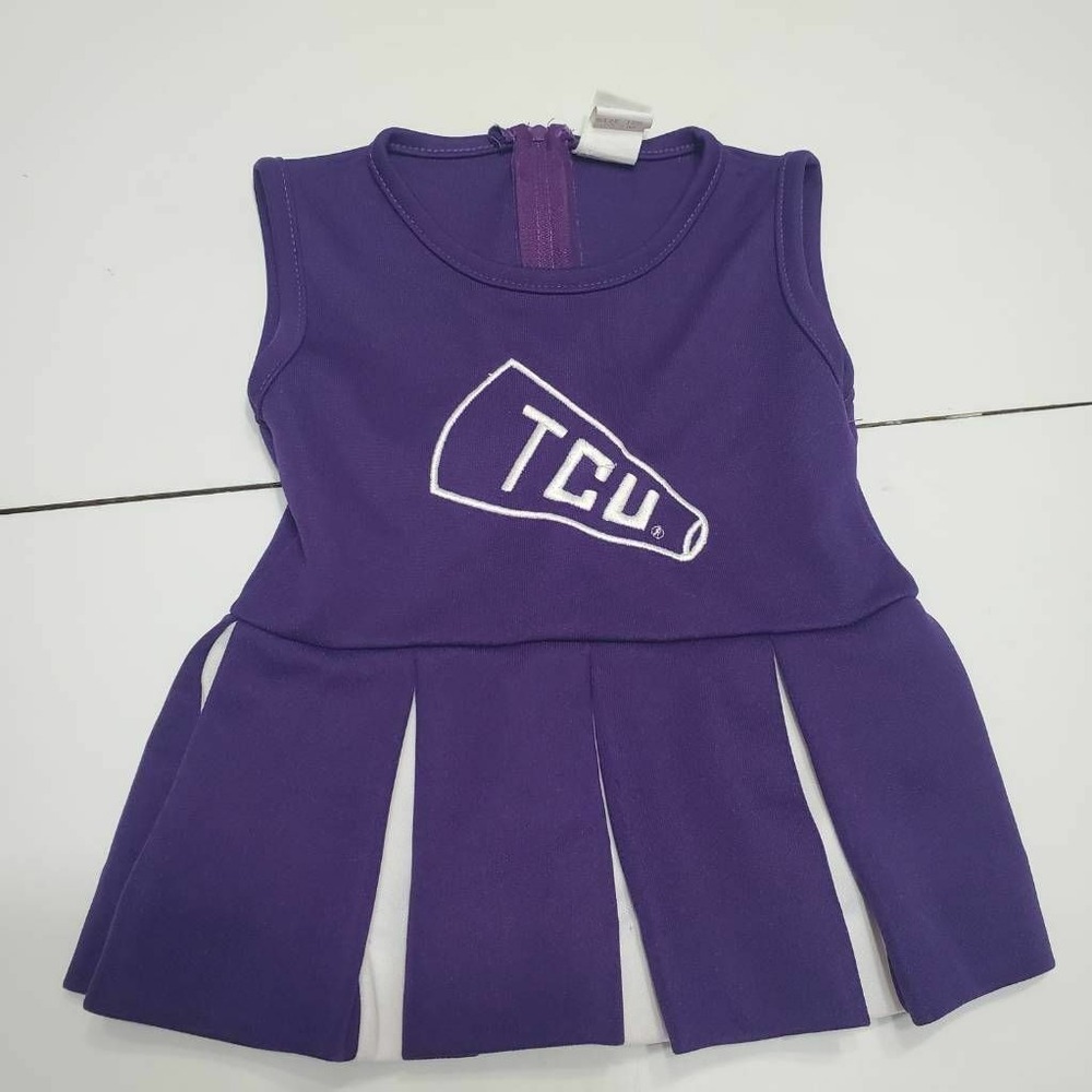 Texas Christian University Little King Baby Girls Dress Navy Pleated Zip 12M